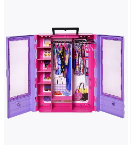 Шкаф Barbie с гардеробом и куклой Барби HJL66 фото 4