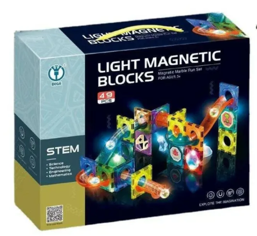 Светящийся магнитный конструктор Light Magnetic Blocks 49 деталей фото 8