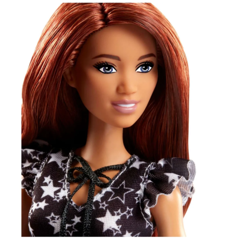 Кукла Барби серия Игра с модой FJF39 (FGF39) Барби брюнетка в черном платье со звездочками фото 4