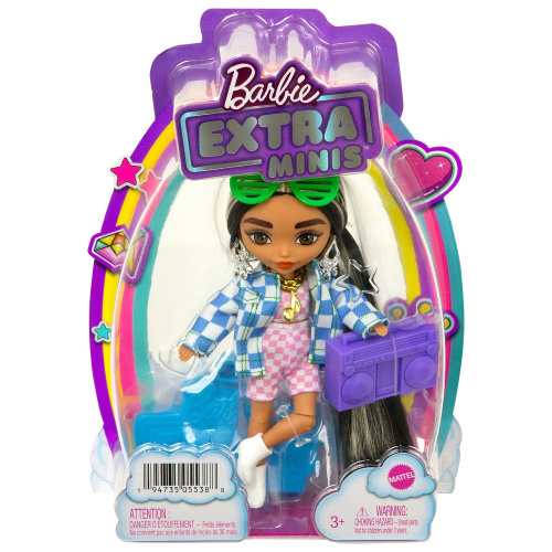 Кукла Barbie Экстра Минис HGP62-2 брюнетка со светлыми прядями фото 2