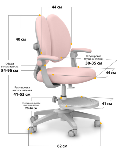 Детское кресло Mealux Sprint Duo Pink (арт. Y-412 KP) - обивка розовая однотонная (одна коробка) фото 3