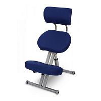 Smartstool KM01B Металлический коленный стул со спинкой (с газлифтом) с чехлом Индиго