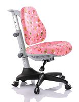 Детское эргономичное кресло Comf-pro Match Chair (Матч) (Цвет обивки:Розовый с цветами, Цвет каркаса:Серый)