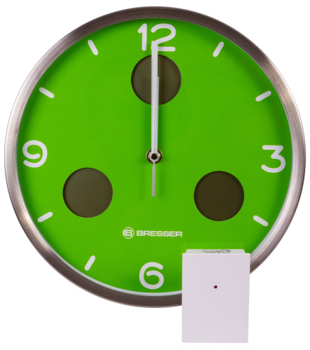 Часы настенные Bresser MyTime io NX Thermo/Hygro, 30 см, зеленые фото 10
