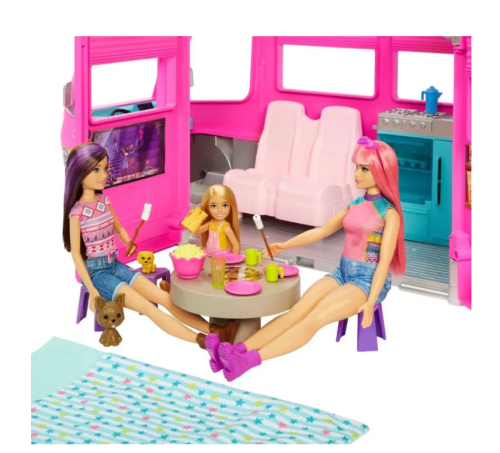Барби Кемпер DreamCamper Автомобильный игровой набор Barbie Camper HCD46 с горкой и бассейном фото 4