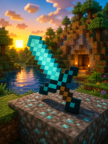 Алмазный Меч Minecraft IQchina, длина 60см, для детей от 5 до 7 лет фото 2