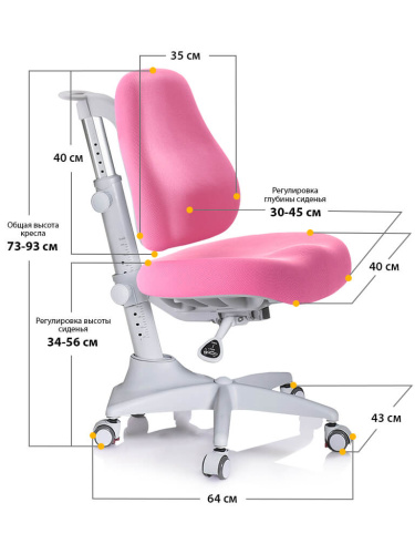 Комплект Mealux Winnipeg Multicolor PN (арт. BD-630 WG + PN + кресло Y-528 KP) - (стол+кресло) / столешница белая, накладки розовые и серые фото 6