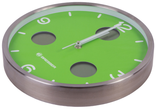Часы настенные Bresser MyTime io NX Thermo/Hygro, 30 см, зеленые фото 6
