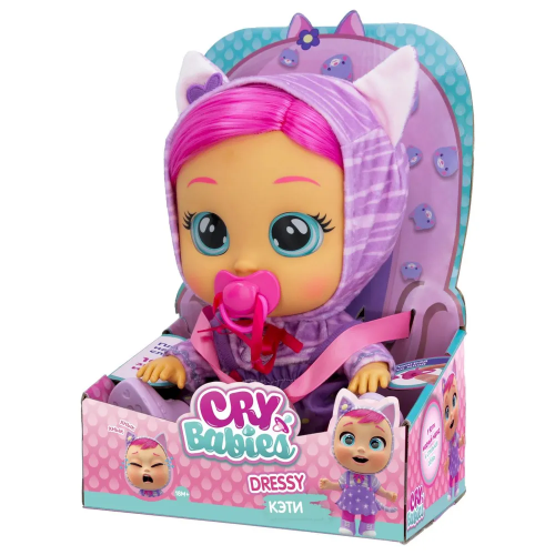 (котик) Кукла Кэти IMC Toys Cry Babies Dressy Katie Плачущий младенец 40889  фото 8