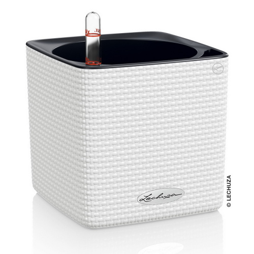 13380 Кашпо LECHUZA Кьюб Колор 14  Белый с системой полива фото 2