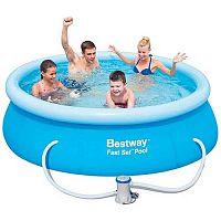 Bestway 57268 Бассейн с надувным бортом 244х66 см, 2300 л, с фильтр-насосом