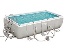 Бассейн каркасный Power Steel 412х201х122см, 8124л, фильтр-насос 2006л/ч, лестн., диспенсер, BestWay