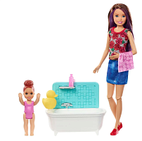 Набор Barbie Няня Купание FXH05 Барби