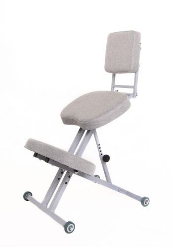 Ортопедический коленный стул «Богатырь» со спинкой (ткань)
