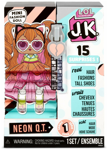 (рыжая) Кукла L.O.L. Surprise! J.K. Mini Fashion Doll JK Neon Серия 1 Мини Модницы 570776 фото 7