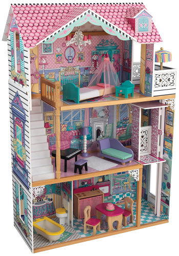 Трехэтажный дом для кукол Барби – Аннабель, с мебелью 17 элементов фото 2