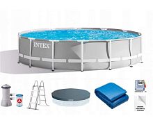 26720 Каркасный бассейн круглый INTEX Metal Frame 427х107+фильтр-насос картр. 3785 л/ч