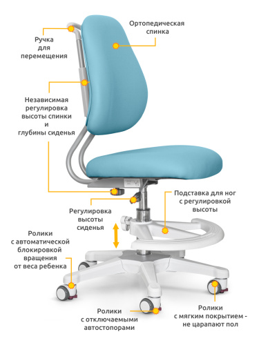 Детское кресло ErgoKids Y-507 KBL фото 2