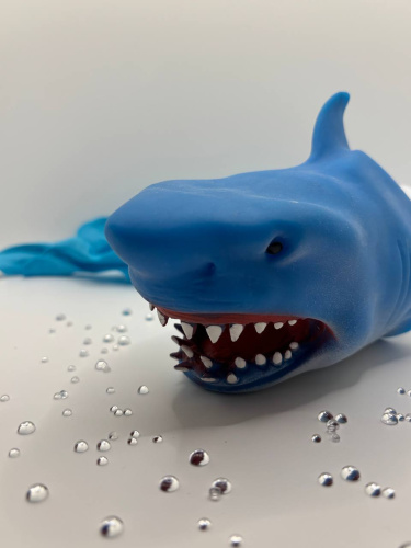 пл (серая) Игрушка на руку Акула / Игрушка перчатка (игрушка в ванную)  фото 8