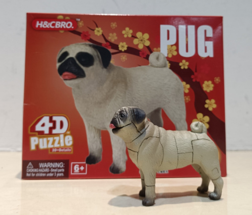 26512 Пазл 4D puzzle Собака Мопс (18 деталей)