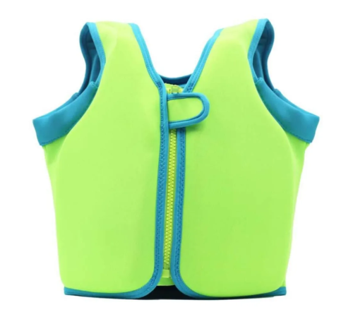 (Зеленый  - размер L) Детский плавательный жилет для купания плавания и бассейна ( 116-122)