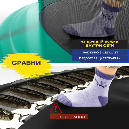 Батут с защитной сеткой "PERFETTO SPORT PREMIUM MOVING 14" диаметр 4,30 м зеленый фото 8