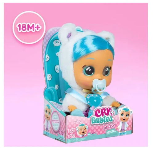 (синий мишка) Кукла Кристал IMC Toys Cry Babies Dressy Kristal Плачущий младенец 87752 фото 6