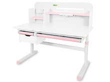 Детский стол Ergokids Bravo Max Plus White/Pink (арт. TH-360 Max Plus WG/PN) - столешница белая / накладки на ножках розовые