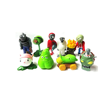 Набор фигурок из 10 шт Растения против Зомби / Plants vs Zombies (3-7см)