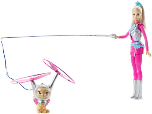 Кукла с летающим котом Попкорном из серии Barbie и космические приключения Барби DWD24 фото 2
