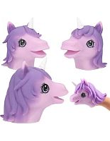 (фиолетовый) Игрушка на руку Единорог Илви / Игрушка перчатка (игрушка в ванную)
