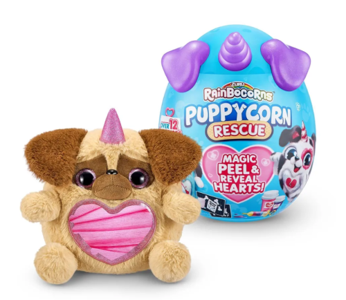 9237SQ3 Мягкая игрушка ZURU Плюш, 19 см Rainbocorns Puppycorn Surprise фиолетовый фото 3