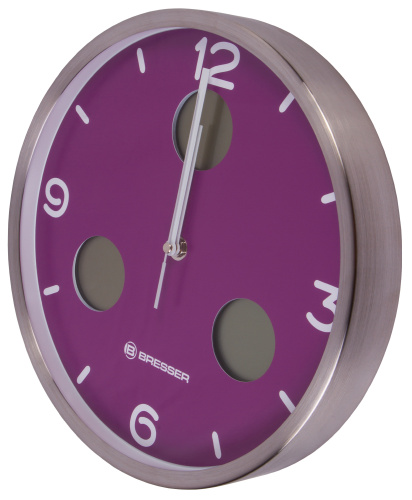Часы настенные Bresser MyTime io NX Thermo/Hygro, 30 см, фиолетовые фото 6