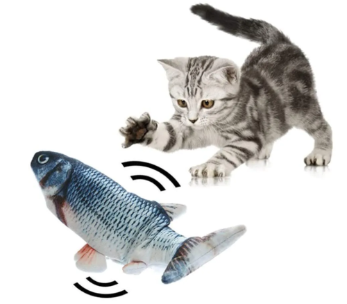 Интерактивная игрушка-рыба с двигающимся хвостом Танцующий карп, USB-зарядка фото 3