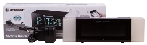 Радио с будильником и термометром Bresser MyTime Sunrise Bluetooth, черное фото 3