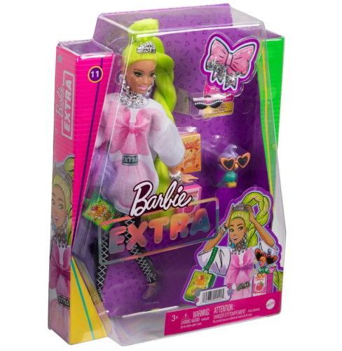 Кукла Barbie Экстра с зелеными неоновыми волосами HDJ44 фото 3