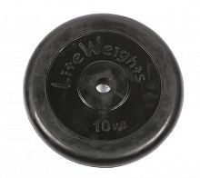 Диск обрезиненный Lite Weights 2477LW 26мм 10кг, черный