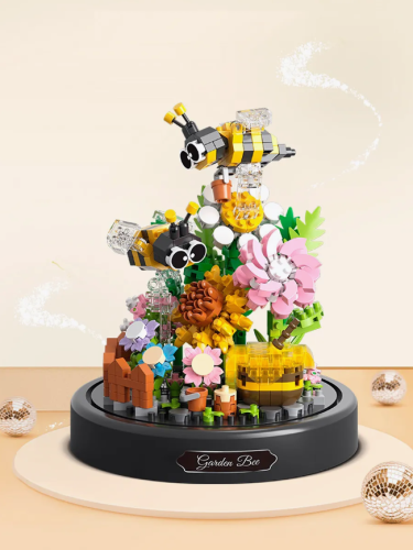 (Золотые пчелы) Конструктор Цветы в колбе  (мини детали) (588 деталей) фото 2