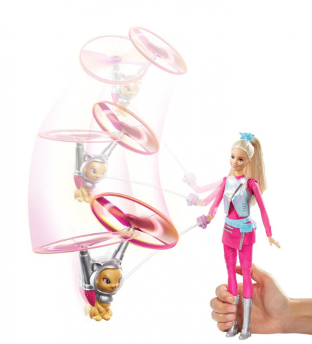 Кукла с летающим котом Попкорном из серии Barbie и космические приключения Барби DWD24 фото 3