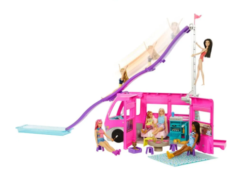 Барби Кемпер DreamCamper Автомобильный игровой набор Barbie Camper HCD46 с горкой и бассейном фото 3