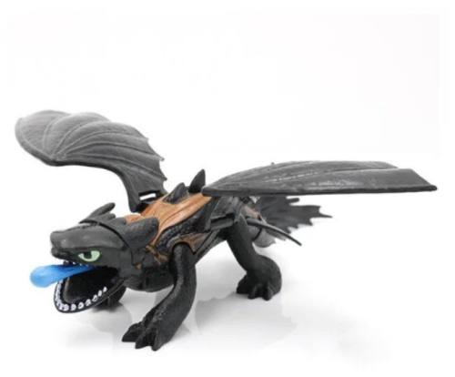 (чёрный) Игровой набор дракон Беззубик (17 см) и викинга Икинга (8 см) Как приручить дракона фото 4