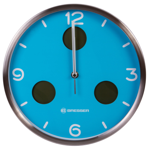 Часы настенные Bresser MyTime io NX Thermo/Hygro, 30 см, голубые фото 8