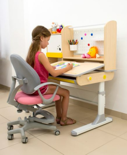 Детский стол Mealux Toronto BD-650 G/YE (Цвет столешницы:Клен, Цвет кромки:Серый) фото 3