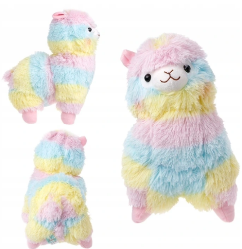 Мягкая игрушка лама, радужная альпака 45 см фото 4