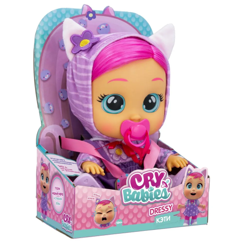 (котик) Кукла Кэти IMC Toys Cry Babies Dressy Katie Плачущий младенец 40889  фото 5