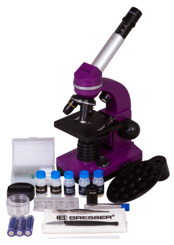 Микроскоп Bresser Junior Biolux SEL 40–1600x, фиолетовый фото 5