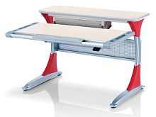 Ученический стол Comf-pro Гарвард с ящиком (Цвет столешницы:Беленый дуб, Цвет ножек стола:Красный)