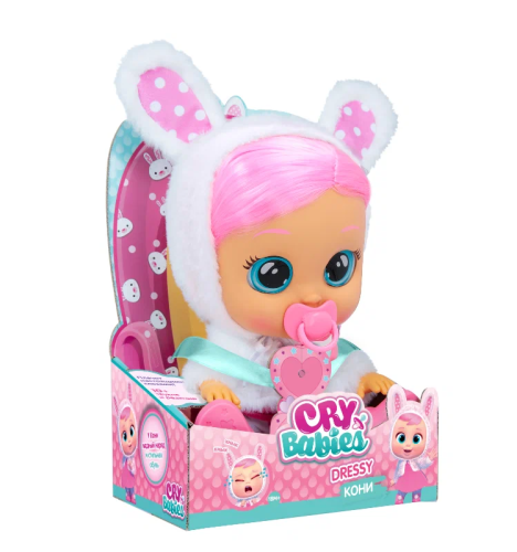 (белая зайка) Кукла Кони IMC Toys Cry Babies Dressy Coney Плачущий младенец 40883 фото 2