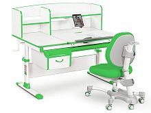 Комплект парта и кресло Mealux EVO-50 (Y-300) (Цвет столешницы:Белый, Цвет обивки:Зеленый, Цвет кромки:Зеленый)