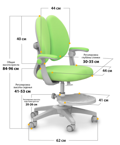 Детское кресло Mealux Sprint Duo Green (арт. Y-412 KZ) - обивка зеленая однотонная (одна коробка) фото 3